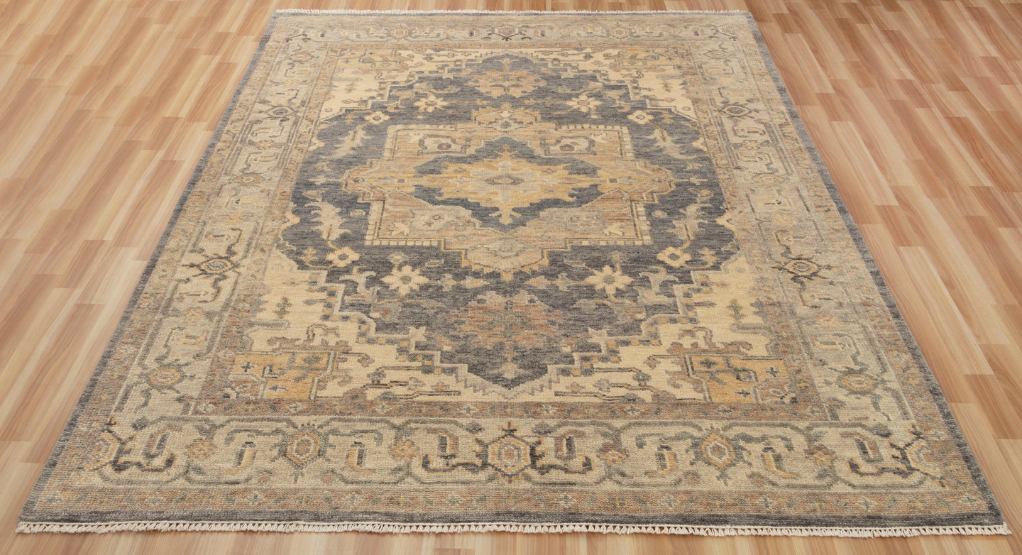 8x10 Vintage Oushak Area Hand knotted Rugs | Bedroom Turkish Muted Handmade Rugs | Traditional Persian Oriental Wool Rugs